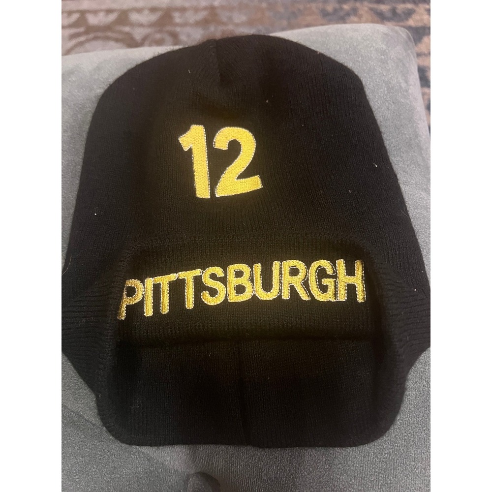 Pittsburgh Steelers‎ 12 Black Gold Knit Beanie Hat Winter NFL Football